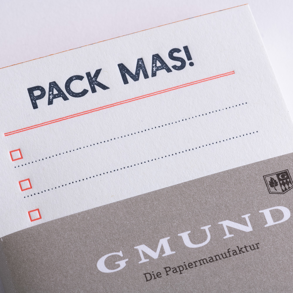 Gmund Letterpress Notes Set - Bavaria Edition - Neon orange/blau