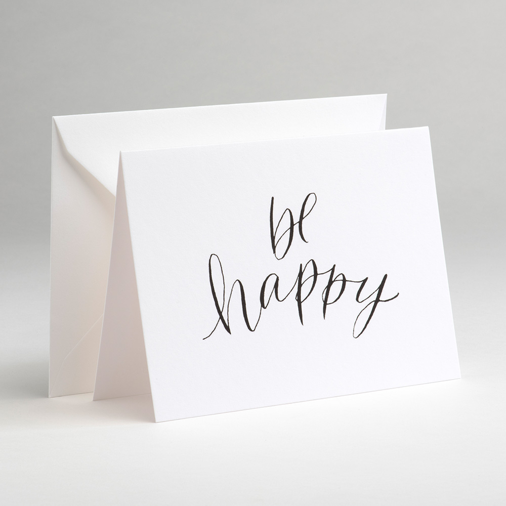 Grußkarte Handlettering - Be happy