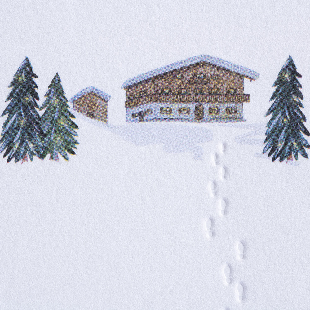 Winterkarte Spuren im Schnee - Alpenhof