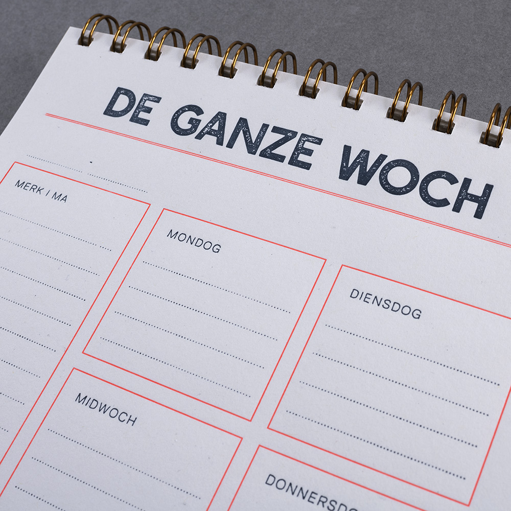 Gmund Letterpress Weekly Planner - Bavaria Edition - Vo nix kimmt nix