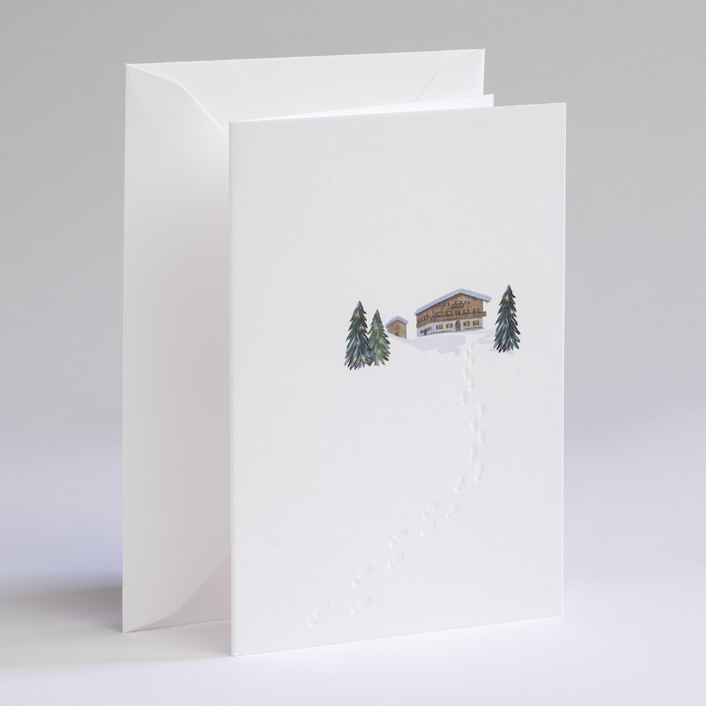 Winterkarte Spuren im Schnee - Alpenhof