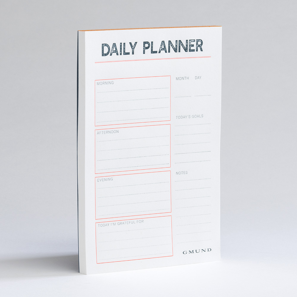 Letterpress Daily Planner - Neon orange/blau