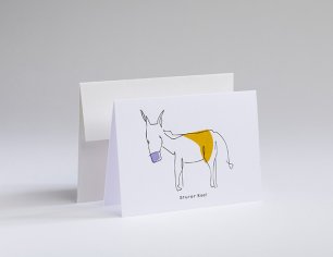 Grußkarte CharakTiere - Sturer Esel