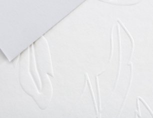 Grußkarte Embossed Love - Federn