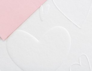 Grußkarte Embossed Love - Herzen