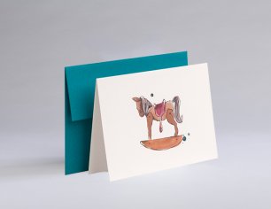 Grußkarte Illustration - Rocking horse