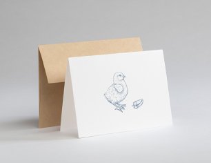 Grußkarte Ostern - Küken - blau