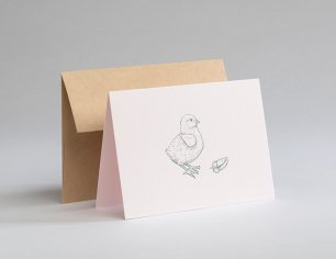 Grußkarte Ostern - Küken - grün