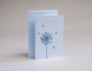 Grußkarte - Pusteblume - blau