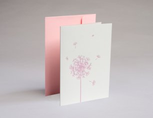 Grußkarte - Pusteblume - rosé