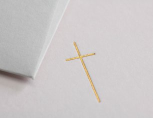 Grußkarte Religiöse Anlässe - Kreuz - gold