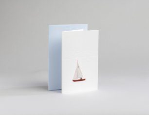 Grußkarte Spuren am Tegernsee - Segelboot