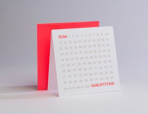 Grußkarte - Zum Geburtstag - Leuchtrot