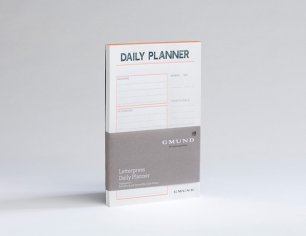 Letterpress Daily Planner - Neon orange/blue
