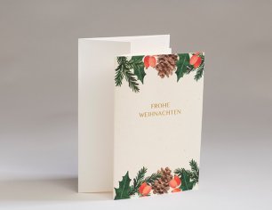 Weihnachtskarte Christmas Mood - Frohe Weihnachten - Stroh Papier