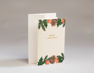 Weihnachtskarte Christmas Mood - Merry Christmas - Stroh Papier