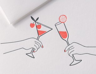 Greeting Card Letterpress² - Lass uns Anstoßen
