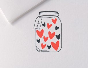 Grußkarte Letterpress² - Merci