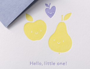 Grußkarte Little One - Früchtchen gelb