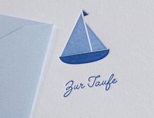 Grußkarte Anlässe - Zur Taufe - blau