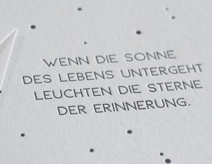 Grußkarte Anlässe - Trauer - Sterne