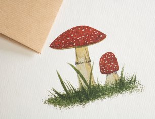 Grußkarte Botanicals - Glückspilz