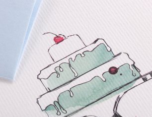 Grußkarte Illustration - Birthday cake