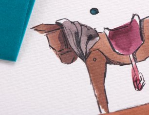 Grußkarte Illustration - Rocking horse
