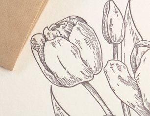 Grußkarte Ostern - Blumen - violett