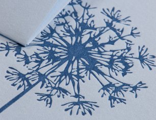 Grußkarte - Pusteblume - blau