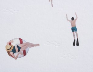 Grußkarte Spuren am Tegernsee - Badesee