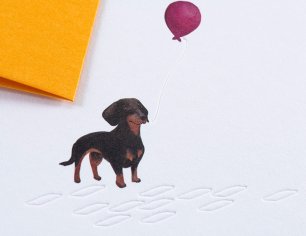 Grußkarte Spuren am Tegernsee - Dackel