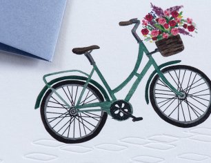 Grußkarte Spuren am Tegernsee - Fahrrad