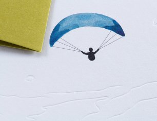 Grußkarte Spuren am Tegernsee - Gleitschirmflieger