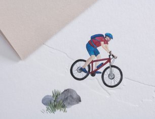 Grußkarte Spuren am Tegernsee - Mountainbike