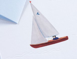 Grußkarte Spuren am Tegernsee - Segelboot