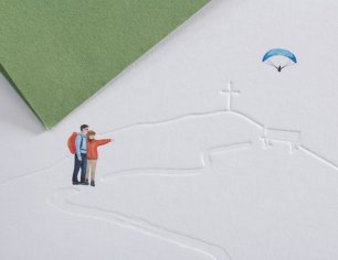 Grußkarte Spuren am Tegernsee - Wanderer