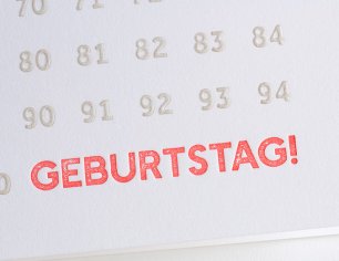 Grußkarte - Zum Geburtstag - Leuchtrot