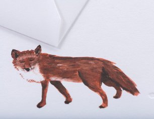 Winterkarte Spuren im Schnee - Auf leisen Pfoten