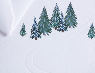 Winterkarte Spuren im Schnee - Winterlandschaft