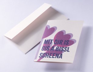 Grußkarte Bavaria - Mit dir is ois a bissl scheena