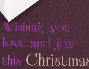 Weihnachtskarte Cozy Christmas - Love & Joy - burgundy