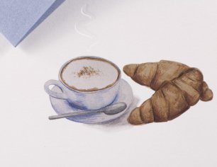 Grußkarte Spuren am Tegernsee - Croissant