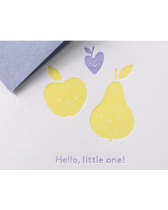Grußkarte Little One - Früchtchen gelb