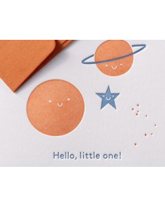 Grußkarte Little One - Universum orange