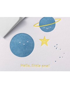 Grußkarte Little One - Universum blau