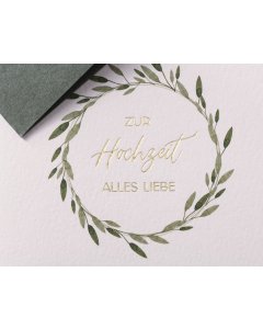 Grußkarte Für Immer - Grüner Kranz
