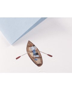 Grußkarte Spuren am Tegernsee - Rowing boat