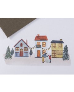 Christmas Card Embossing - Houses